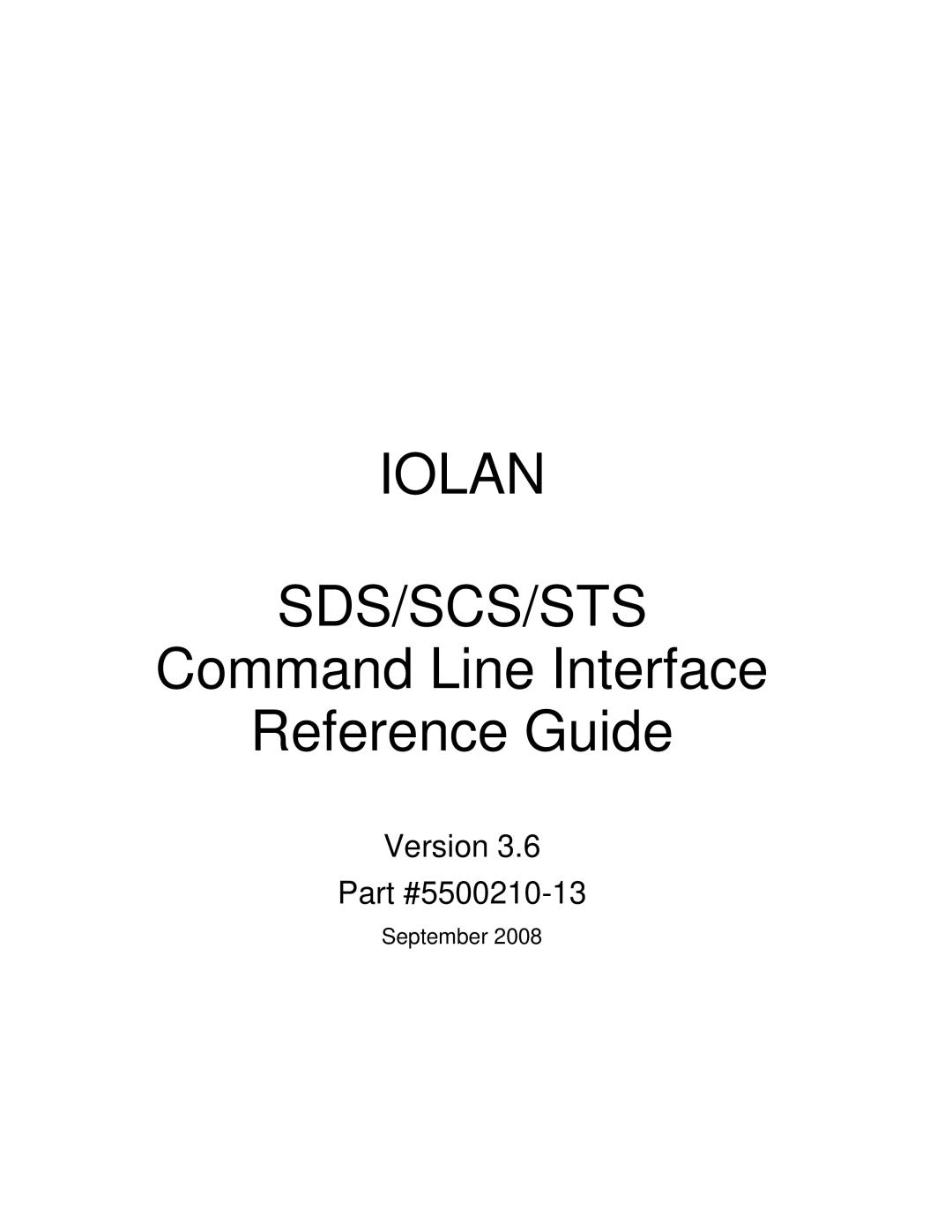 Perle Systems CSS manual Iolan SDS/SCS/STS 