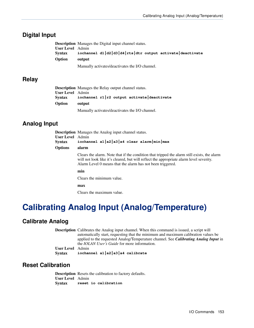 Perle Systems CSS manual Calibrating Analog Input Analog/Temperature 