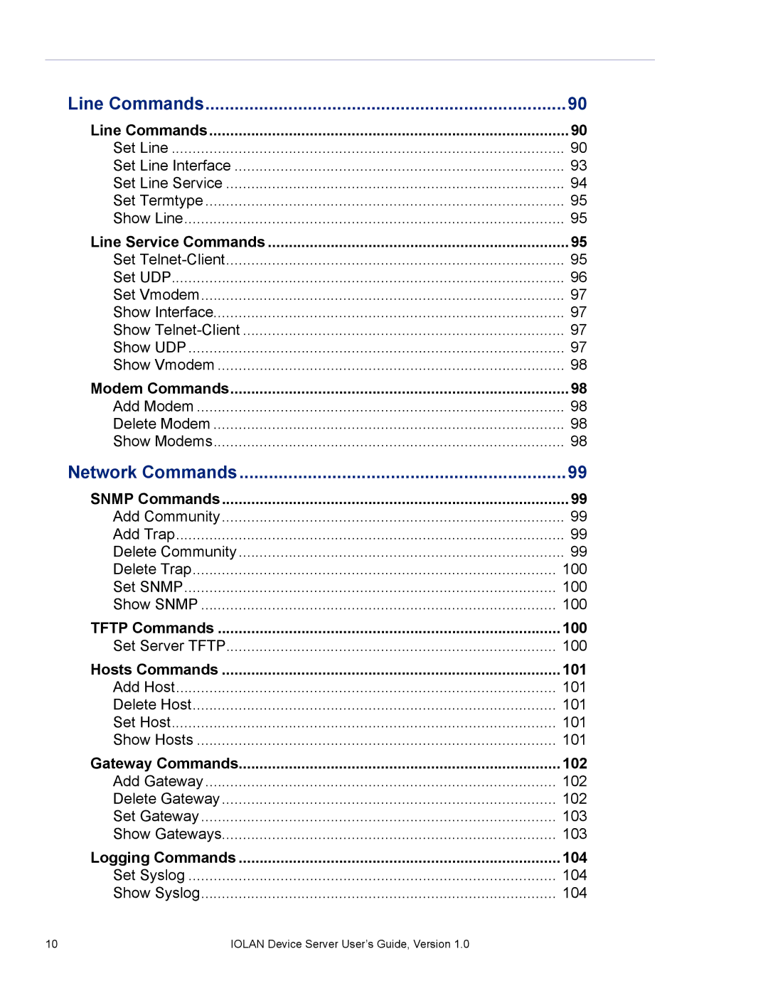 Perle Systems DS1 manual Line Commands 