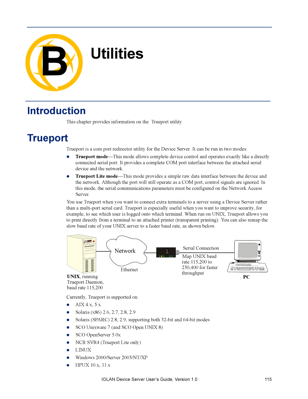 Perle Systems DS1 manual Utilities, Trueport 