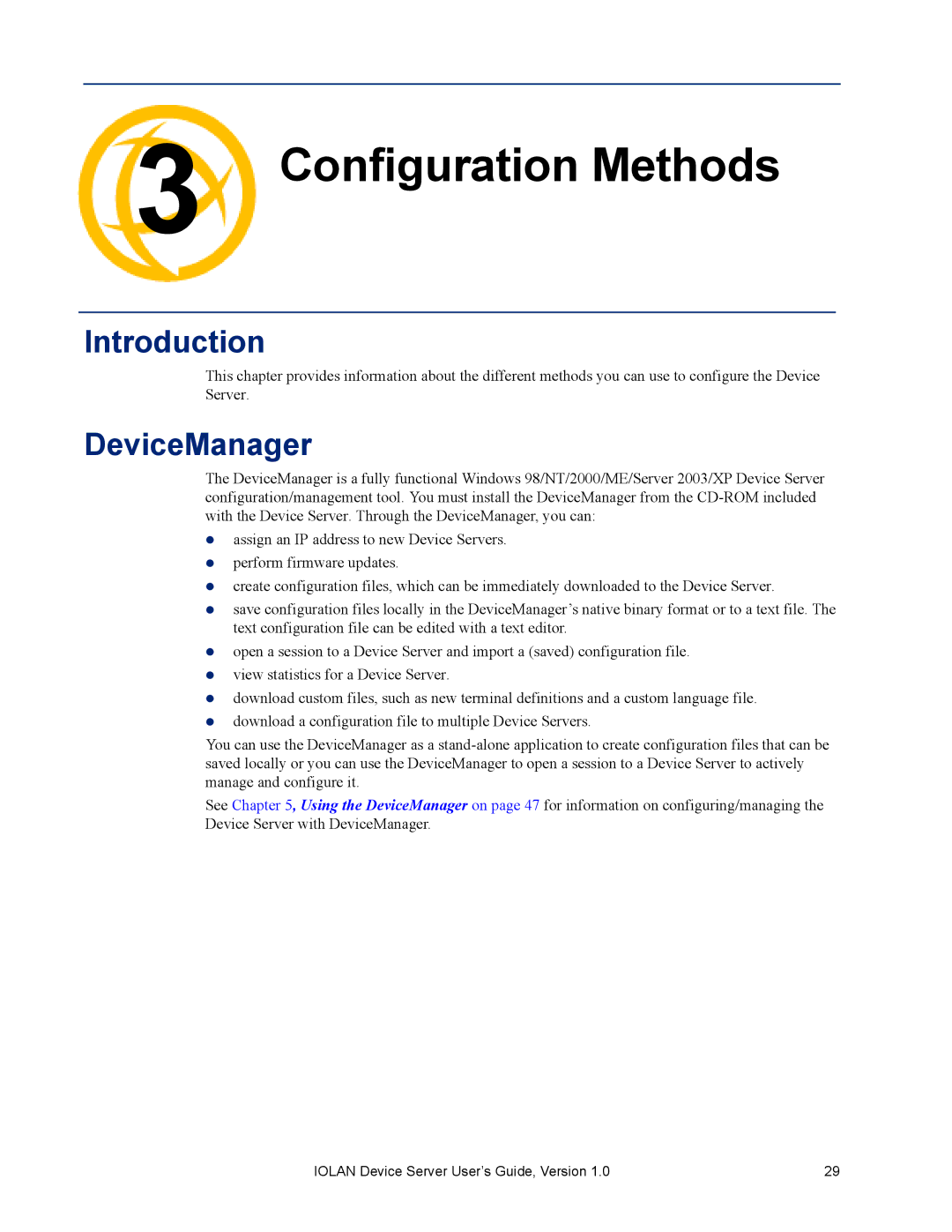 Perle Systems DS1 manual Configuration Methods Chapter, DeviceManager 