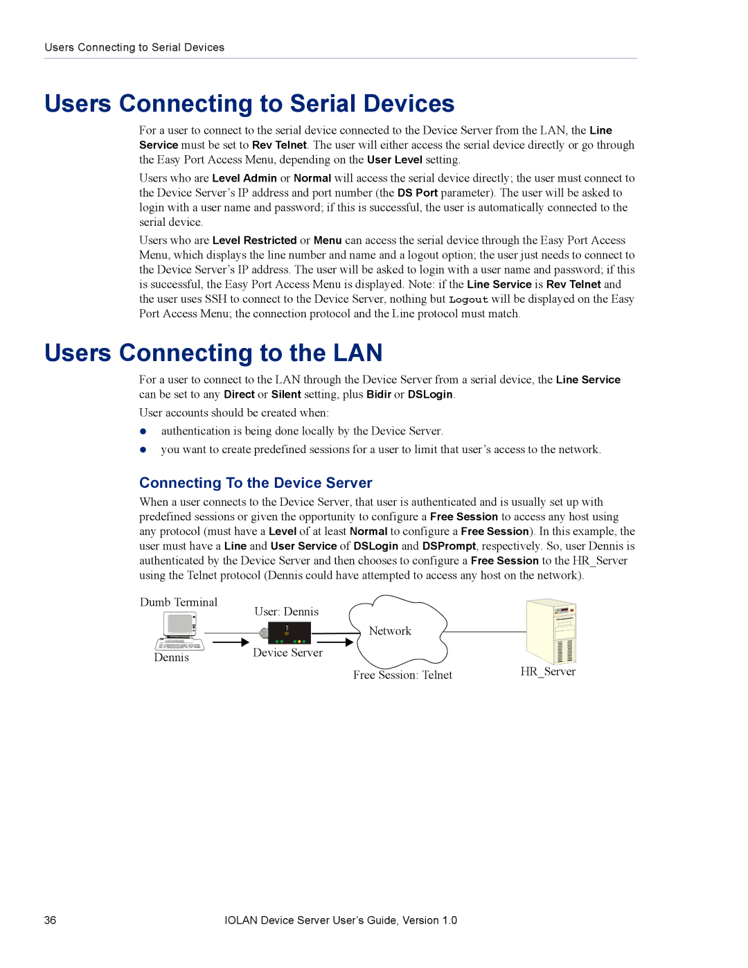 Perle Systems DS1 manual Users Connecting to Serial Devices, Users Connecting to the LAN, Connecting To the Device Server 