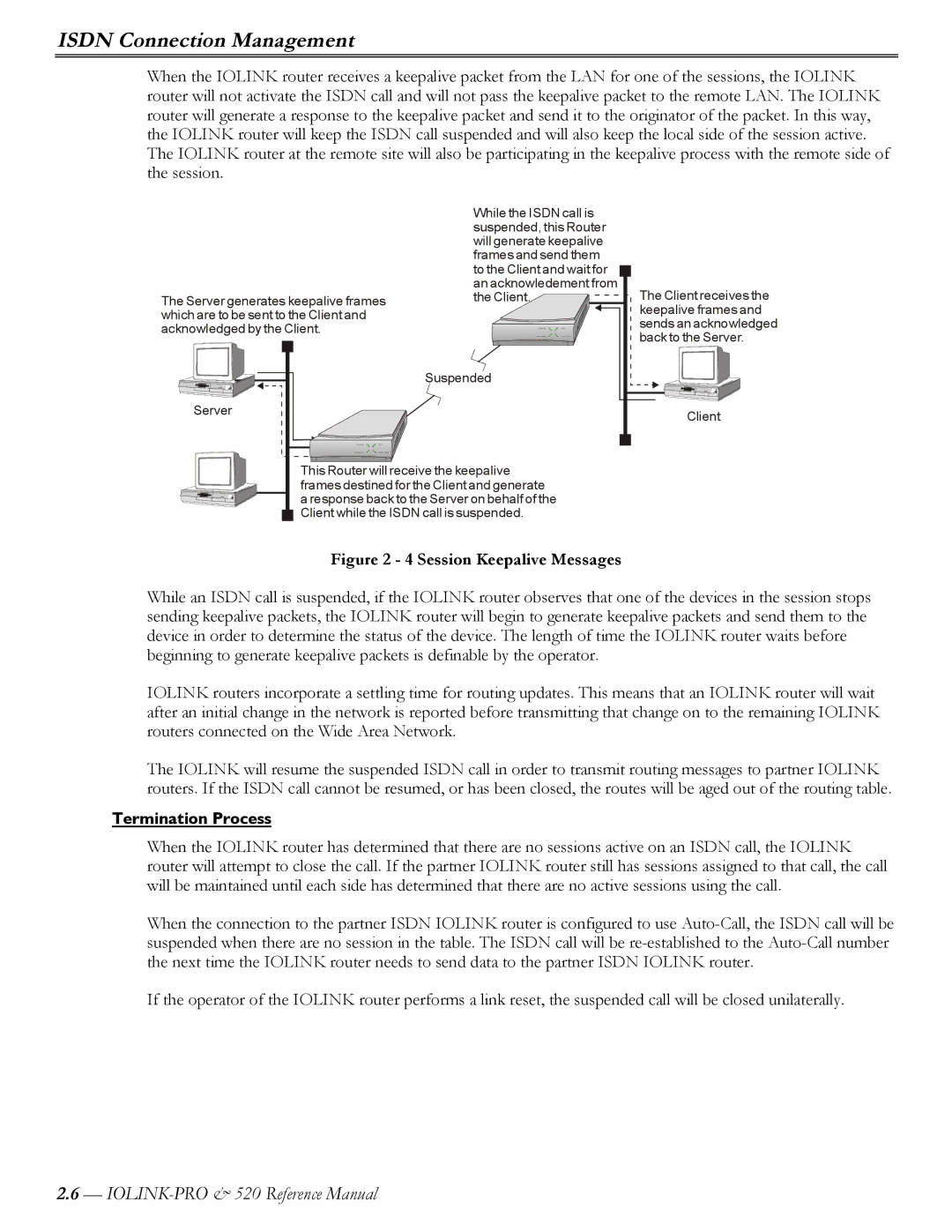 Perle Systems IOLINK-520 manual Session Keepalive Messages, Termination Process 