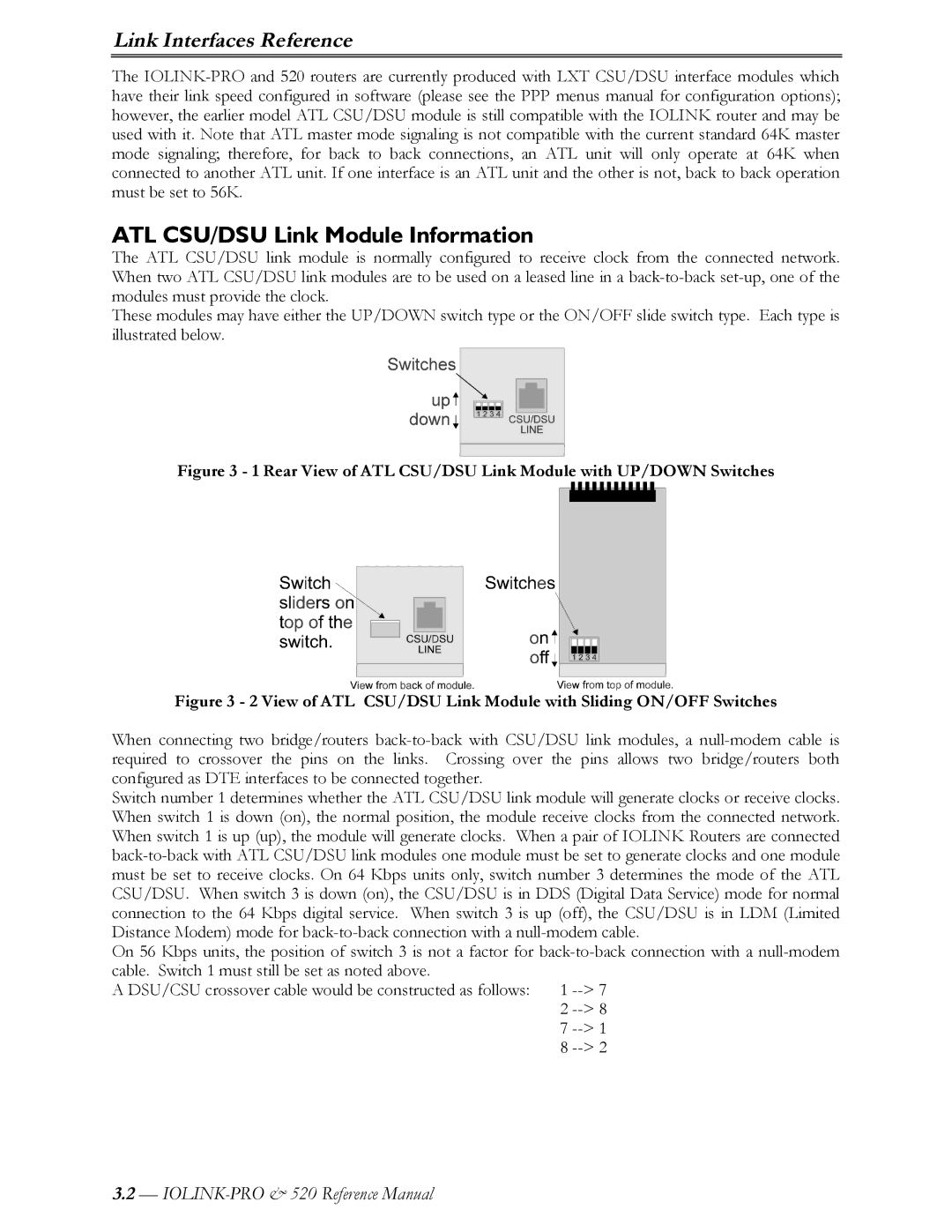 Perle Systems IOLINK-520 manual ATL CSU/DSU Link Module Information, Link Interfaces Reference 