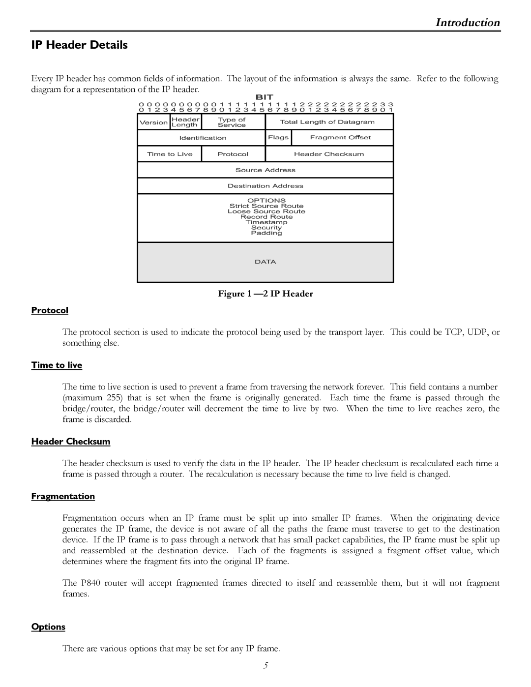 Perle Systems P840 manual IP Header Details 