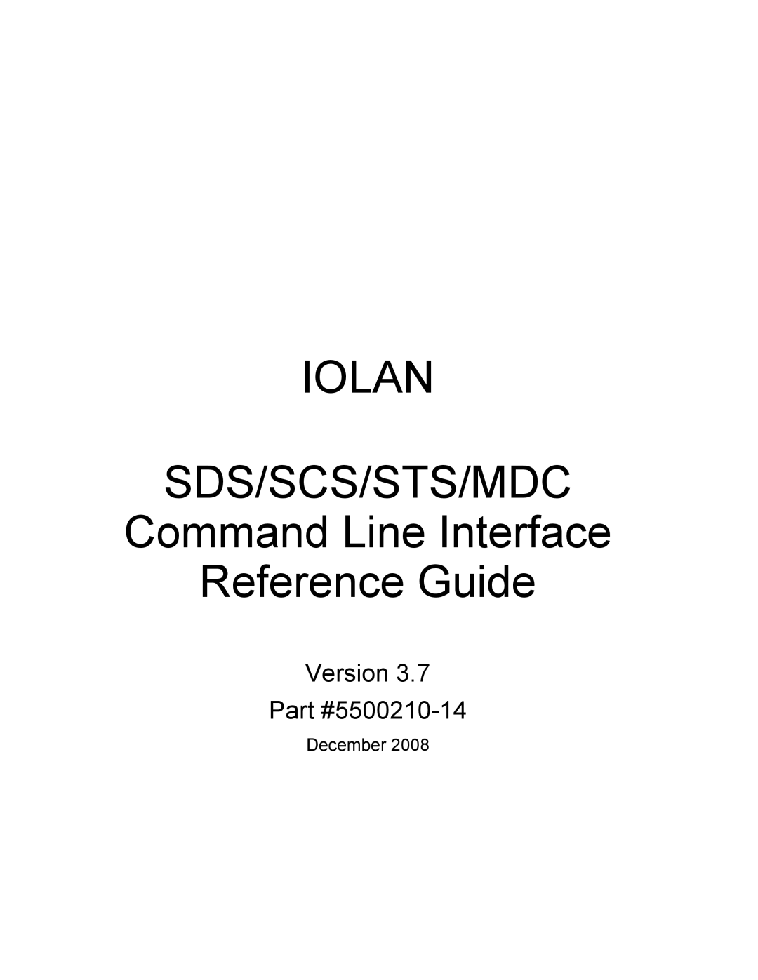 Perle Systems manual Iolan SDS/SCS/STS/MDC 
