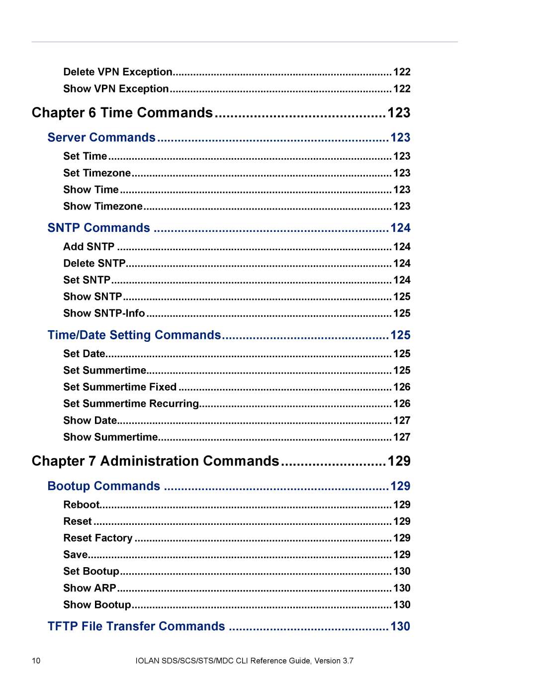 Perle Systems SDS, MDC manual Time Commands 