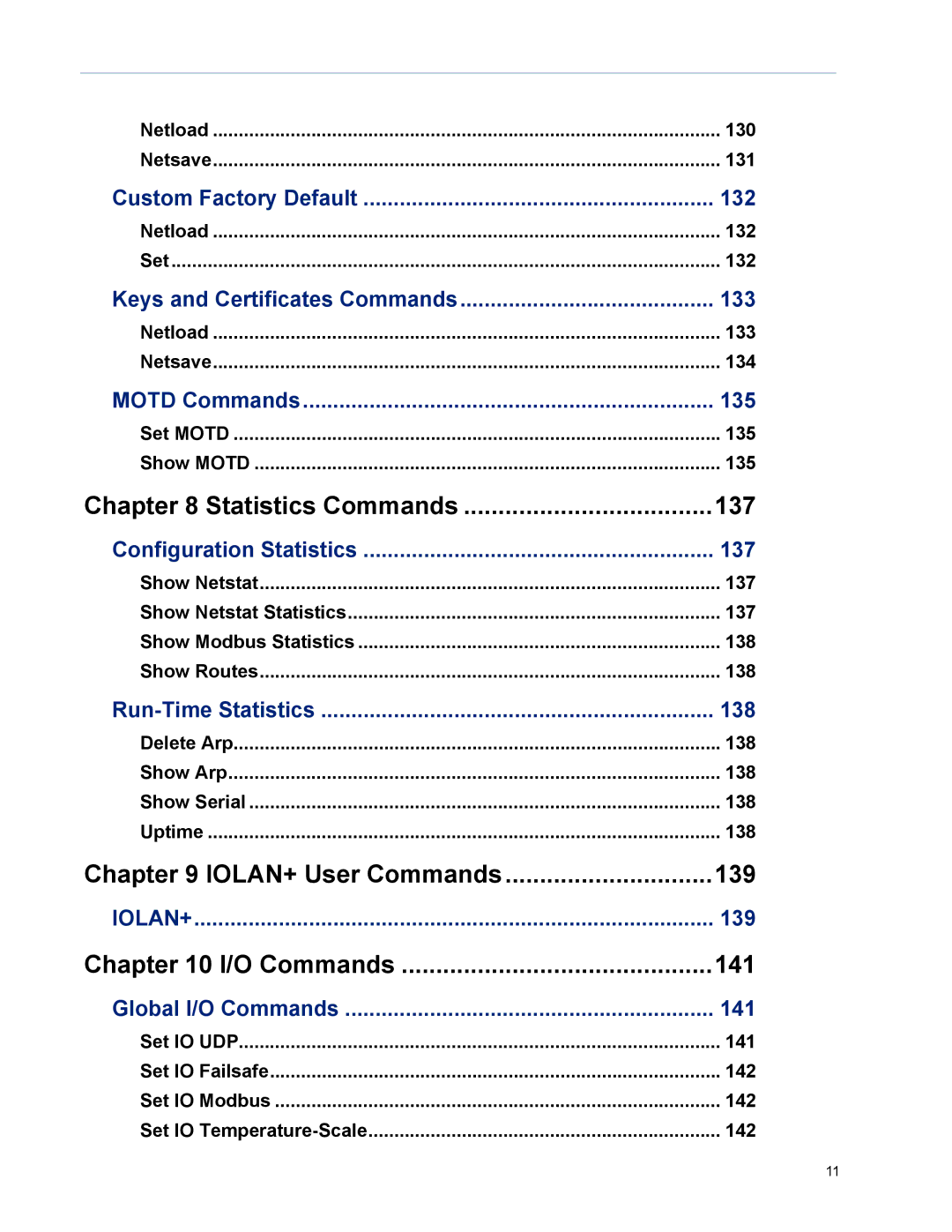 Perle Systems MDC, SDS manual IOLAN+ User Commands 