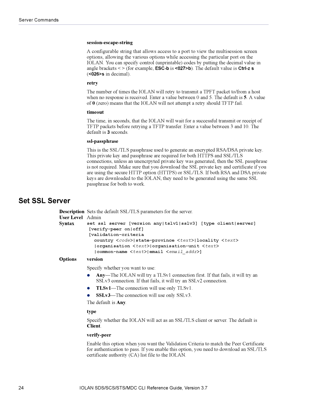 Perle Systems SDS, MDC manual Set SSL Server 