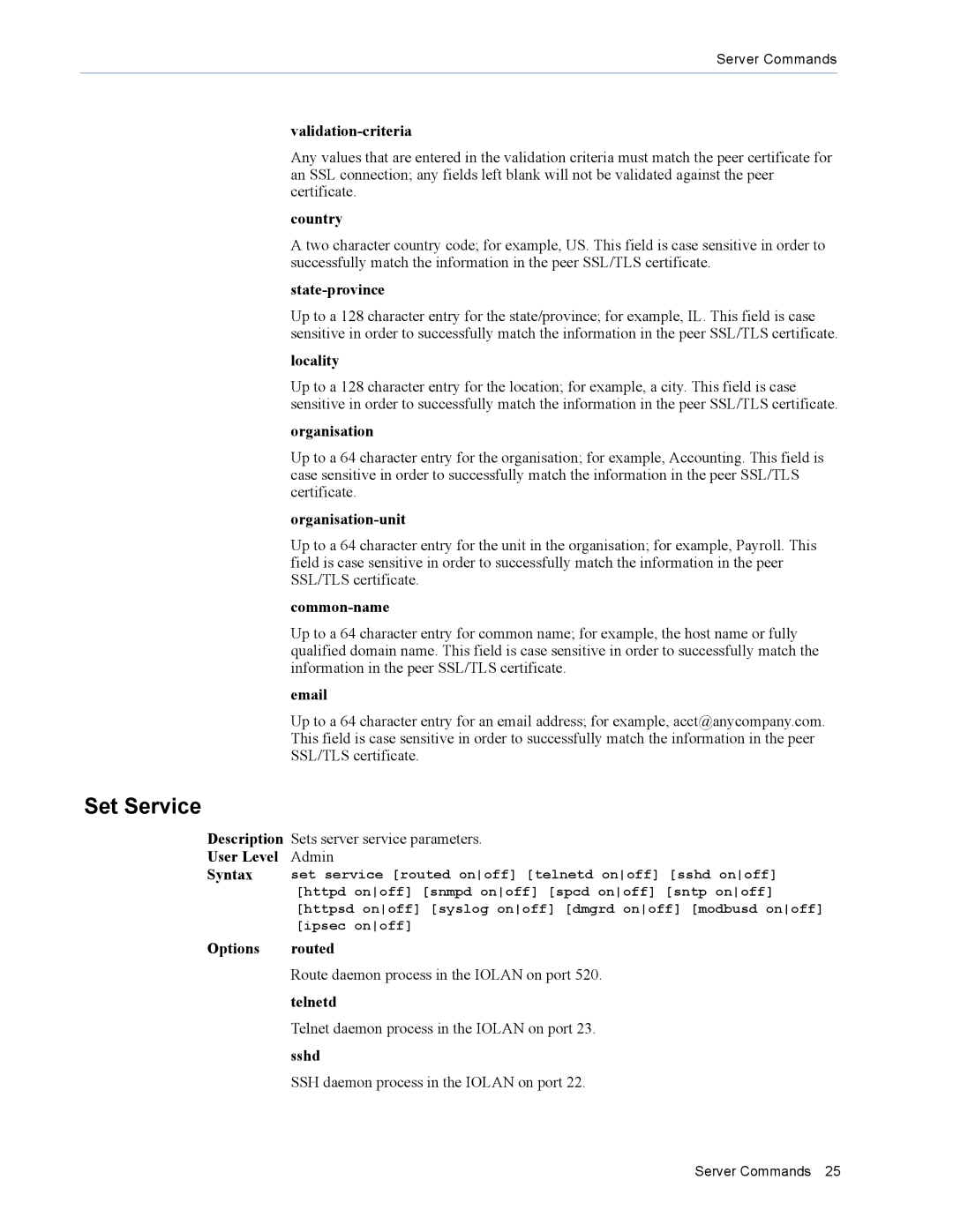 Perle Systems MDC, SDS manual Set Service 