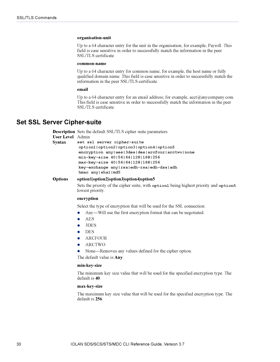 Perle Systems SDS, MDC manual Set SSL Server Cipher-suite 