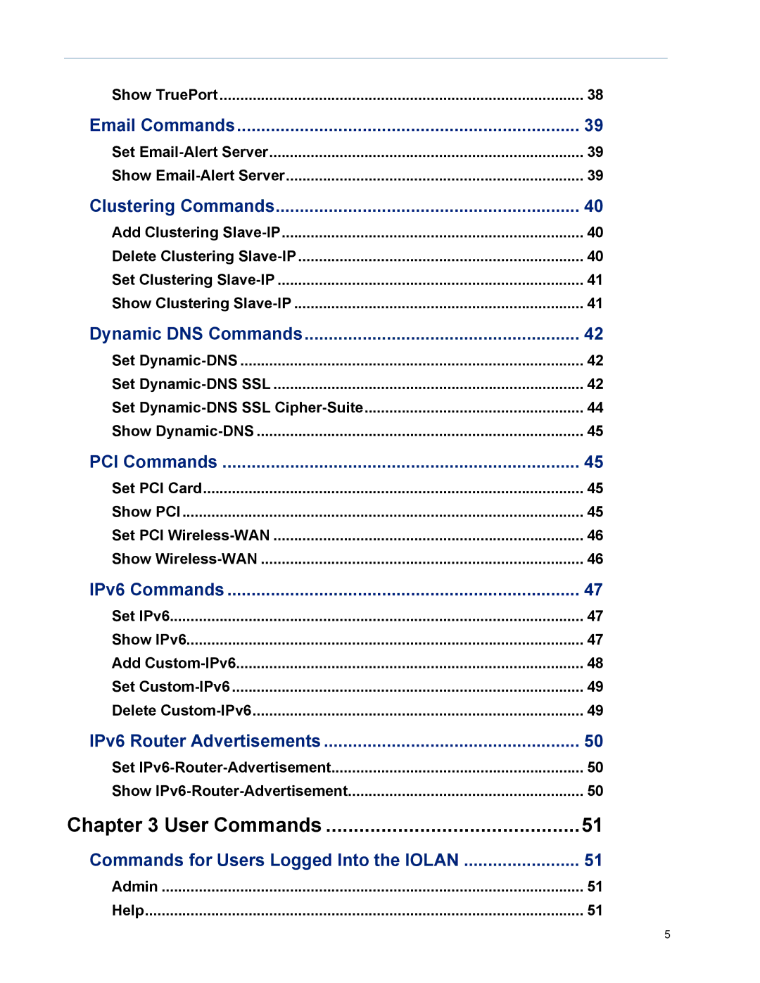 Perle Systems MDC, SDS manual User Commands 