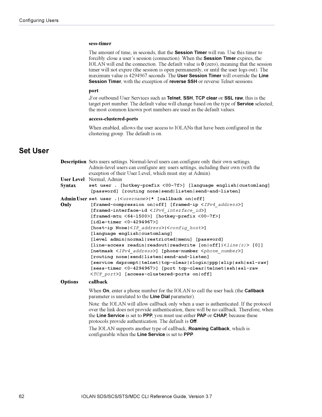 Perle Systems SDS, MDC manual Sess-timer, Access-clustered-ports 