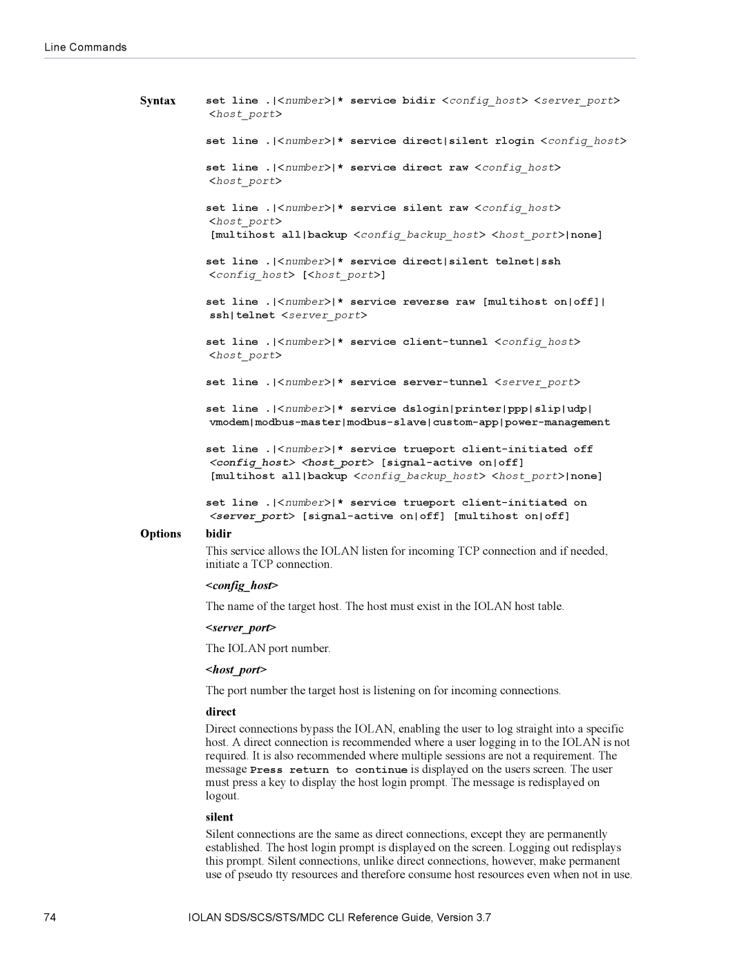 Perle Systems SDS, MDC manual Confighost, Serverport, Hostport 