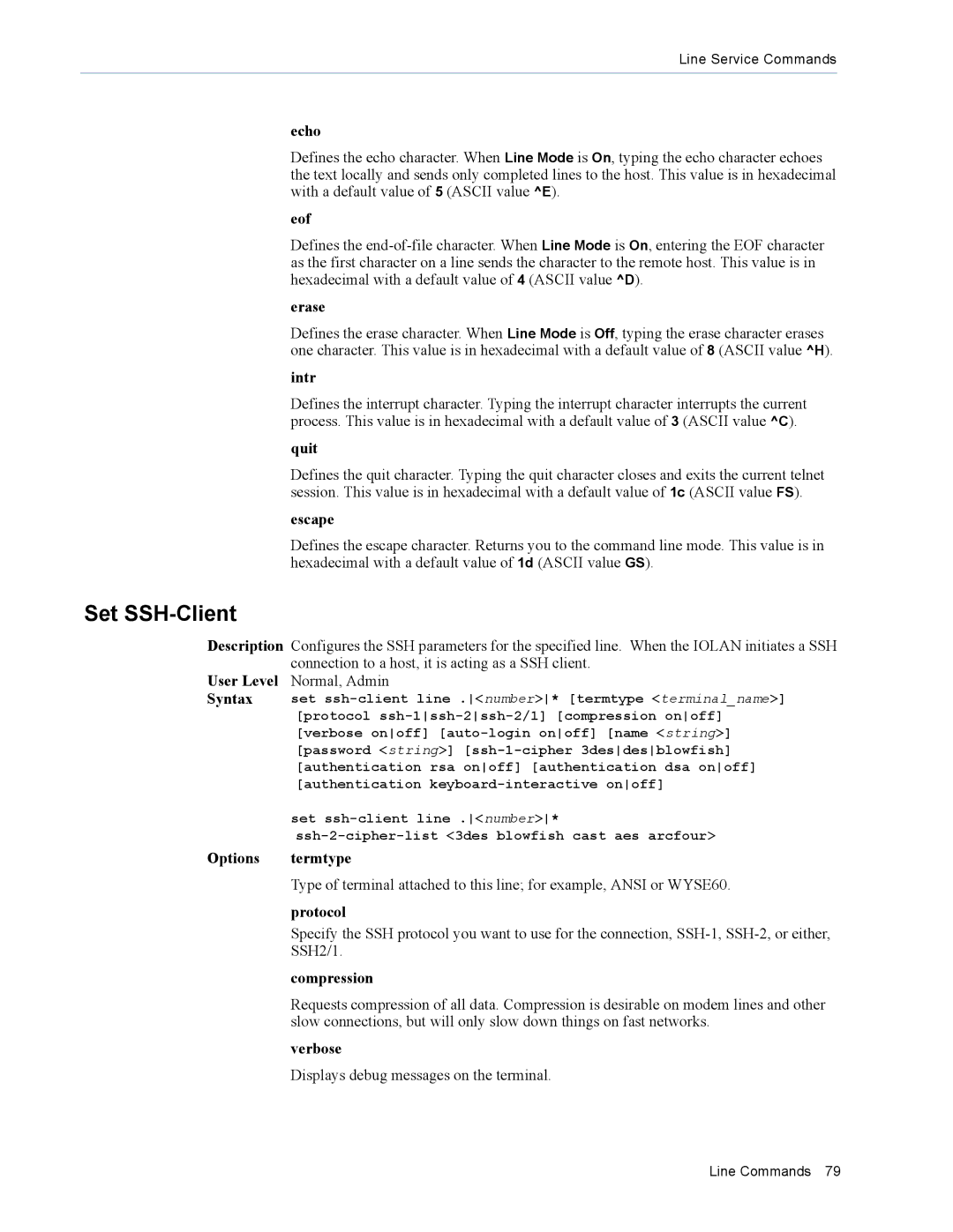 Perle Systems MDC, SDS manual Set SSH-Client, Echo 