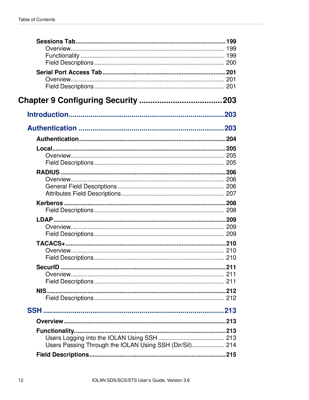 Perle Systems STS, SCS manual Configuring Security 