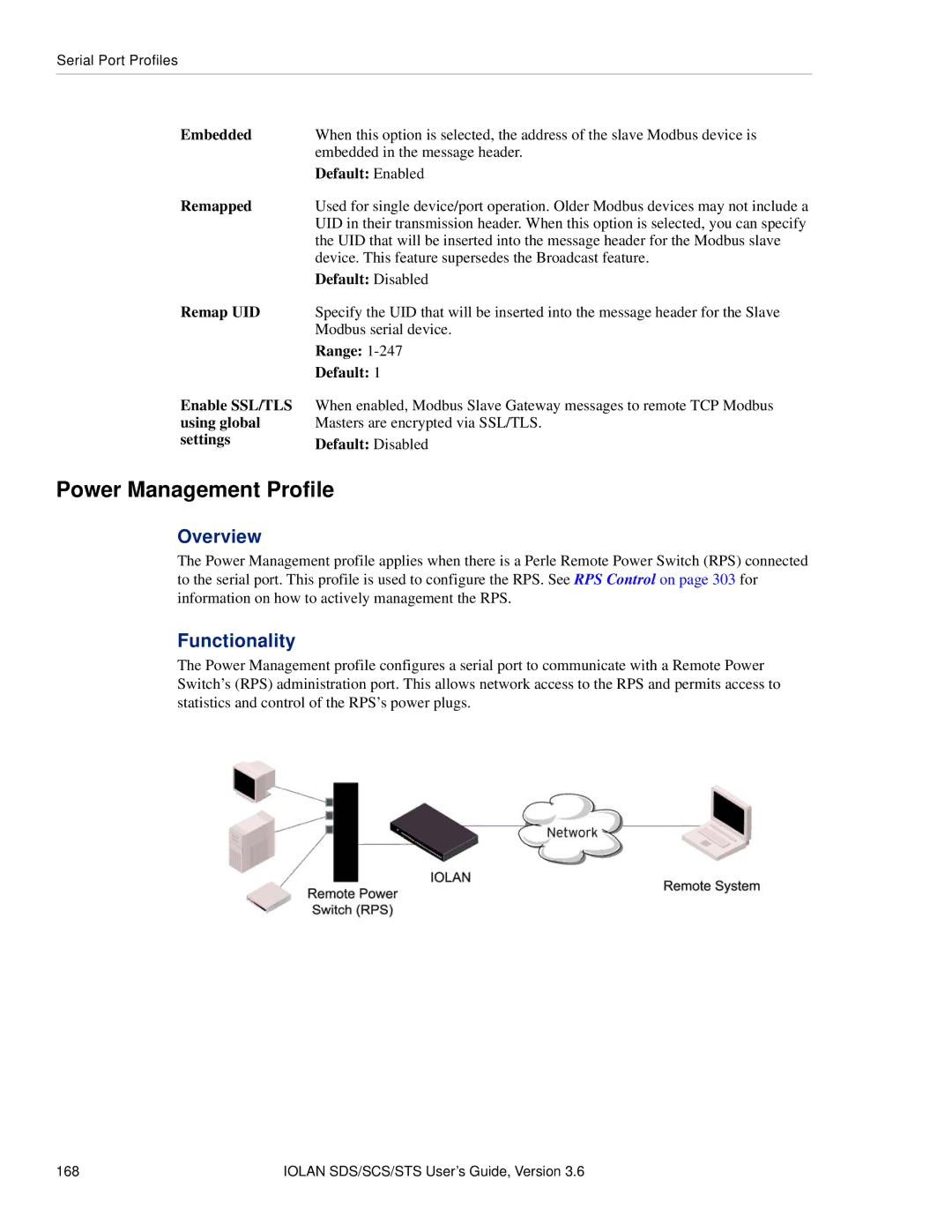 Perle Systems STS, SCS manual Power Management Profile 