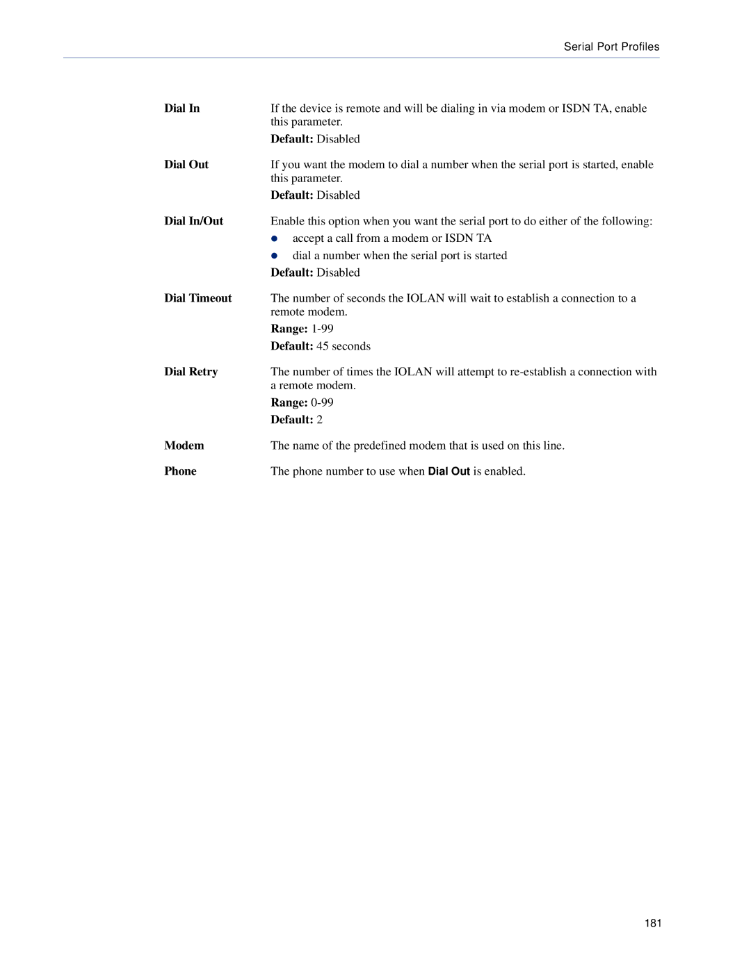 Perle Systems SCS, STS manual 181 