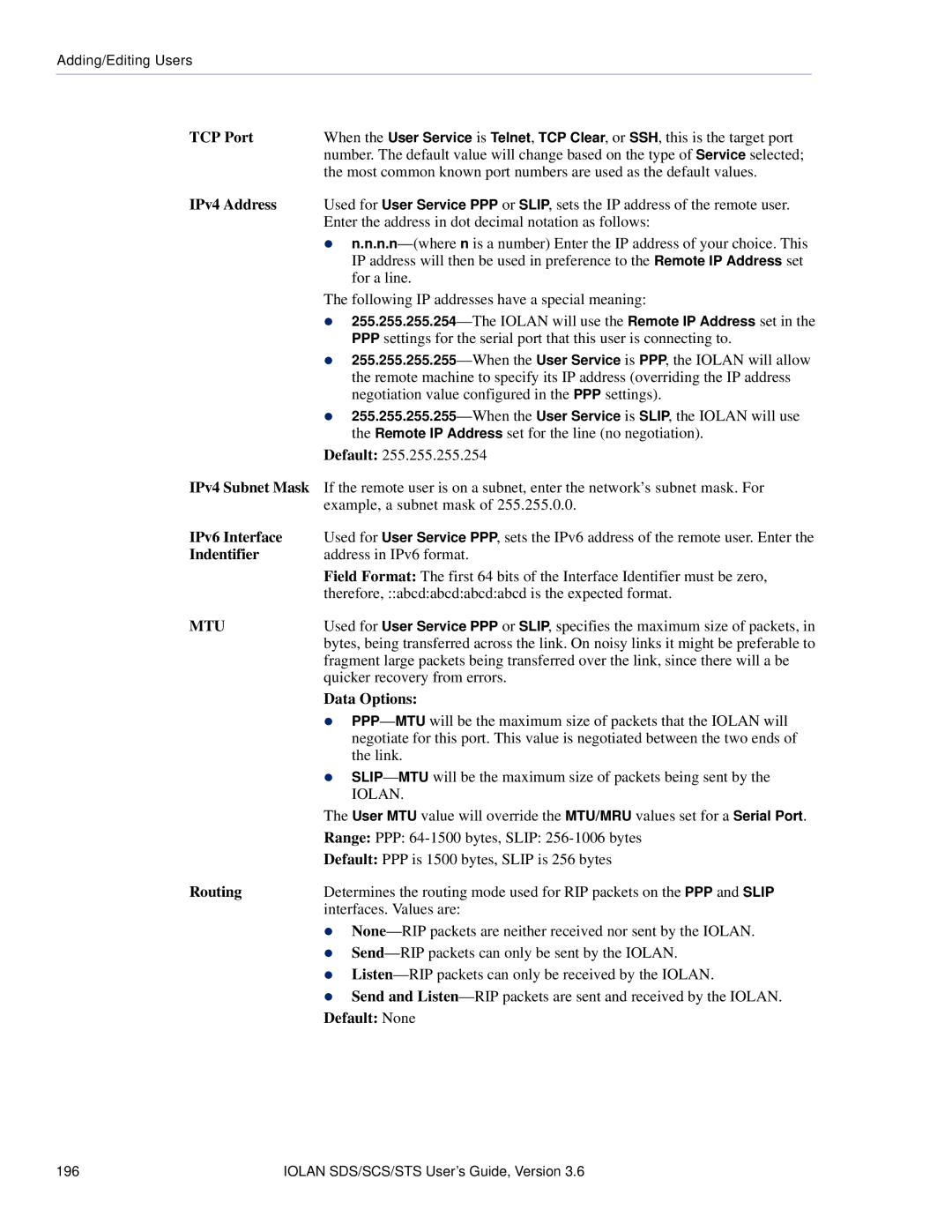 Perle Systems STS, SCS manual IPv6 Interface, Indentifier 