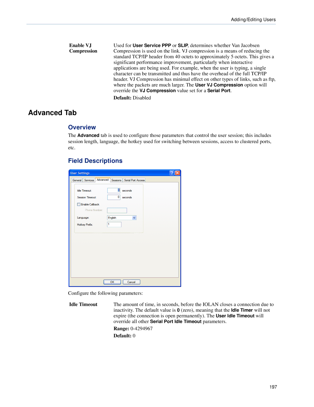 Perle Systems SCS, STS manual Advanced Tab, Enable VJ 