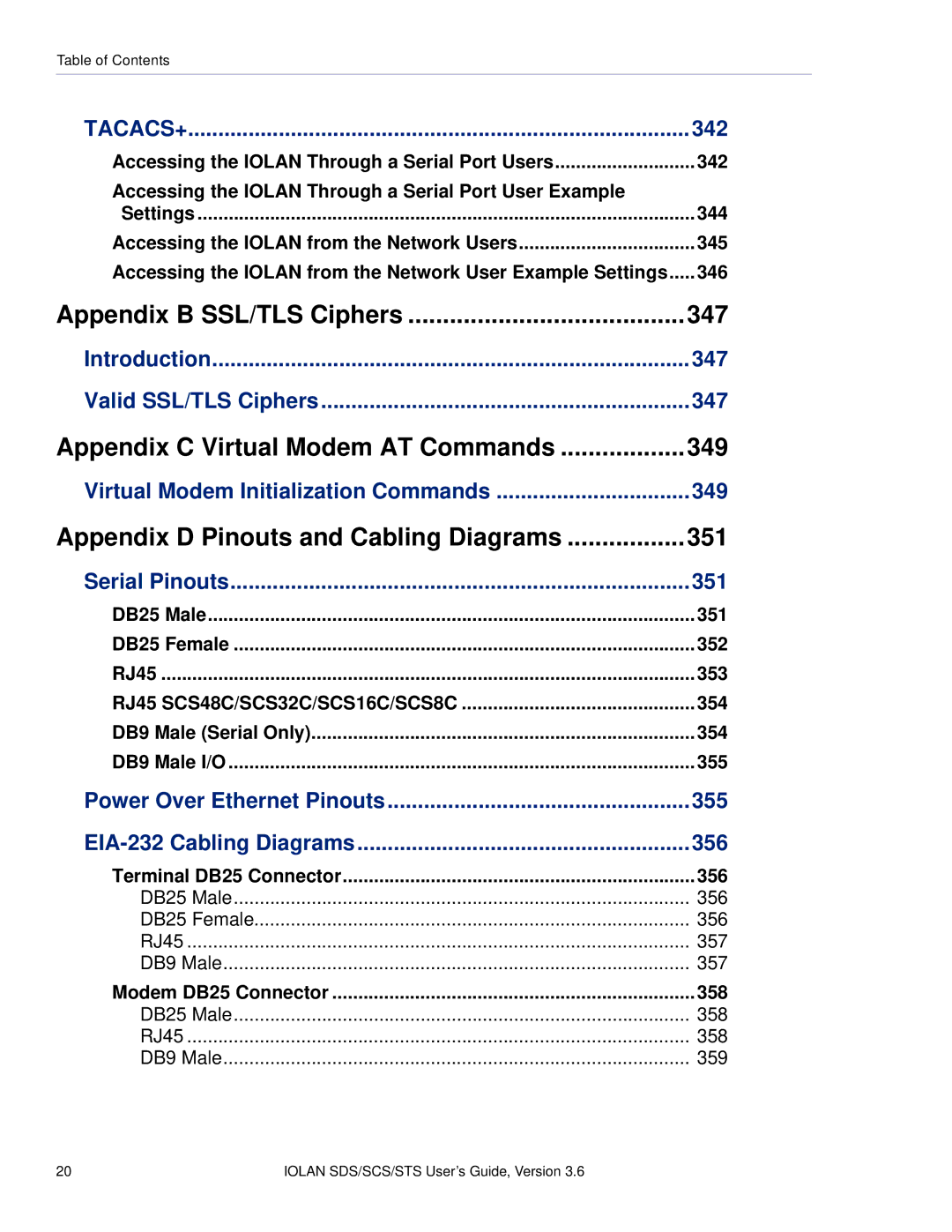 Perle Systems STS, SCS manual Appendix B SSL/TLS Ciphers 