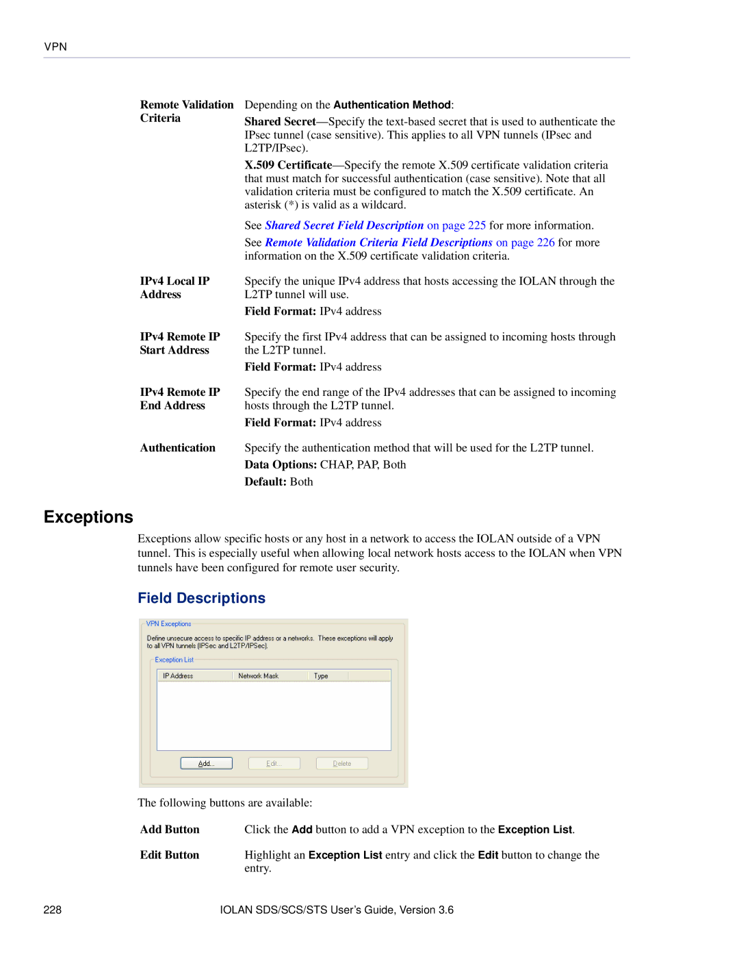 Perle Systems STS, SCS manual Exceptions 