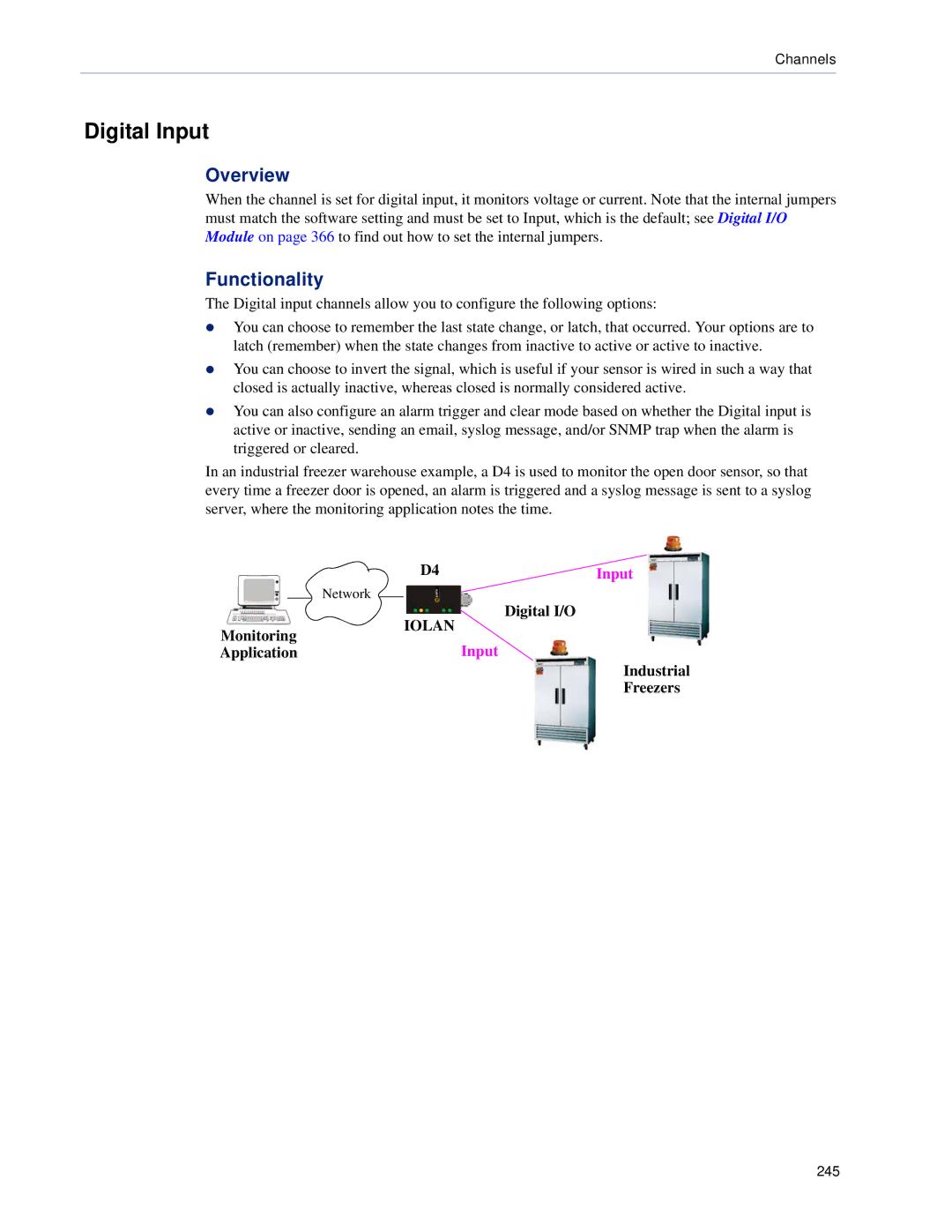 Perle Systems SCS, STS manual Digital Input, Monitoring Application, Digital I/O 