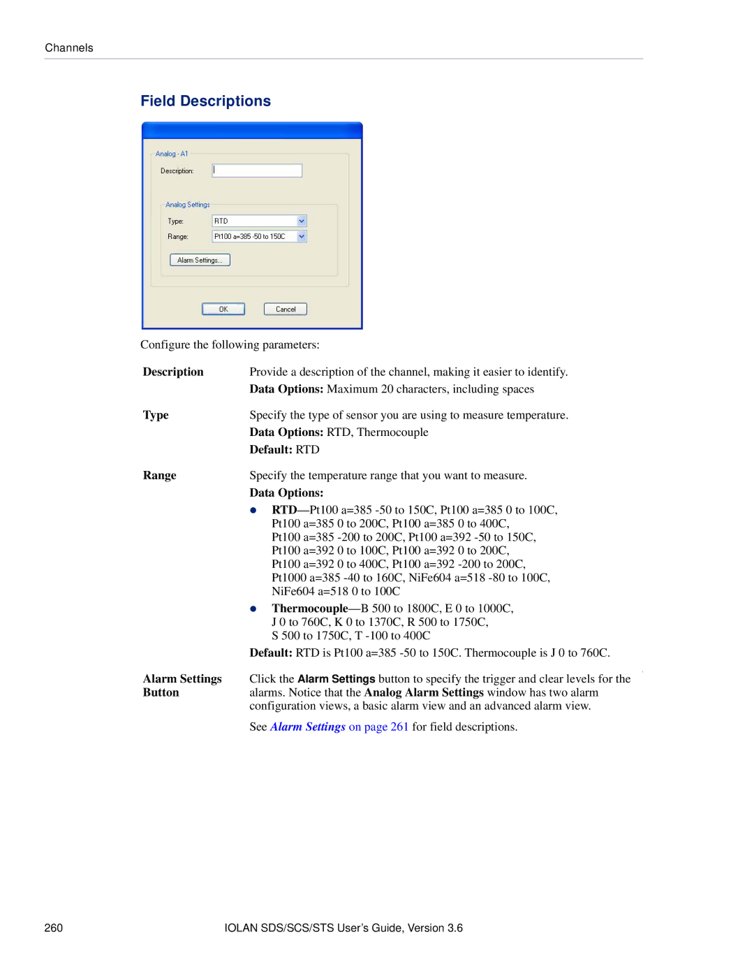 Perle Systems STS, SCS manual Field Descriptions, Default RTD 