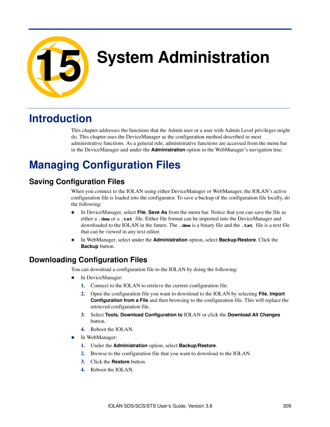 Perle Systems SCS, STS manual System Administration Chapter, Managing Configuration Files, Saving Configuration Files 