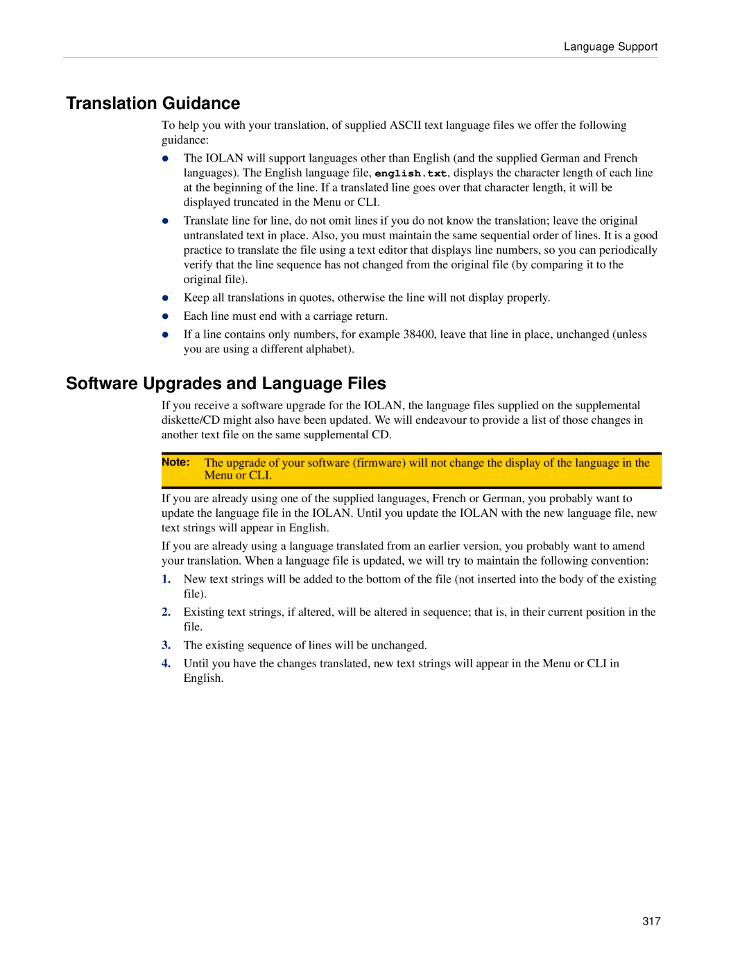 Perle Systems SCS, STS manual Translation Guidance, Software Upgrades and Language Files 