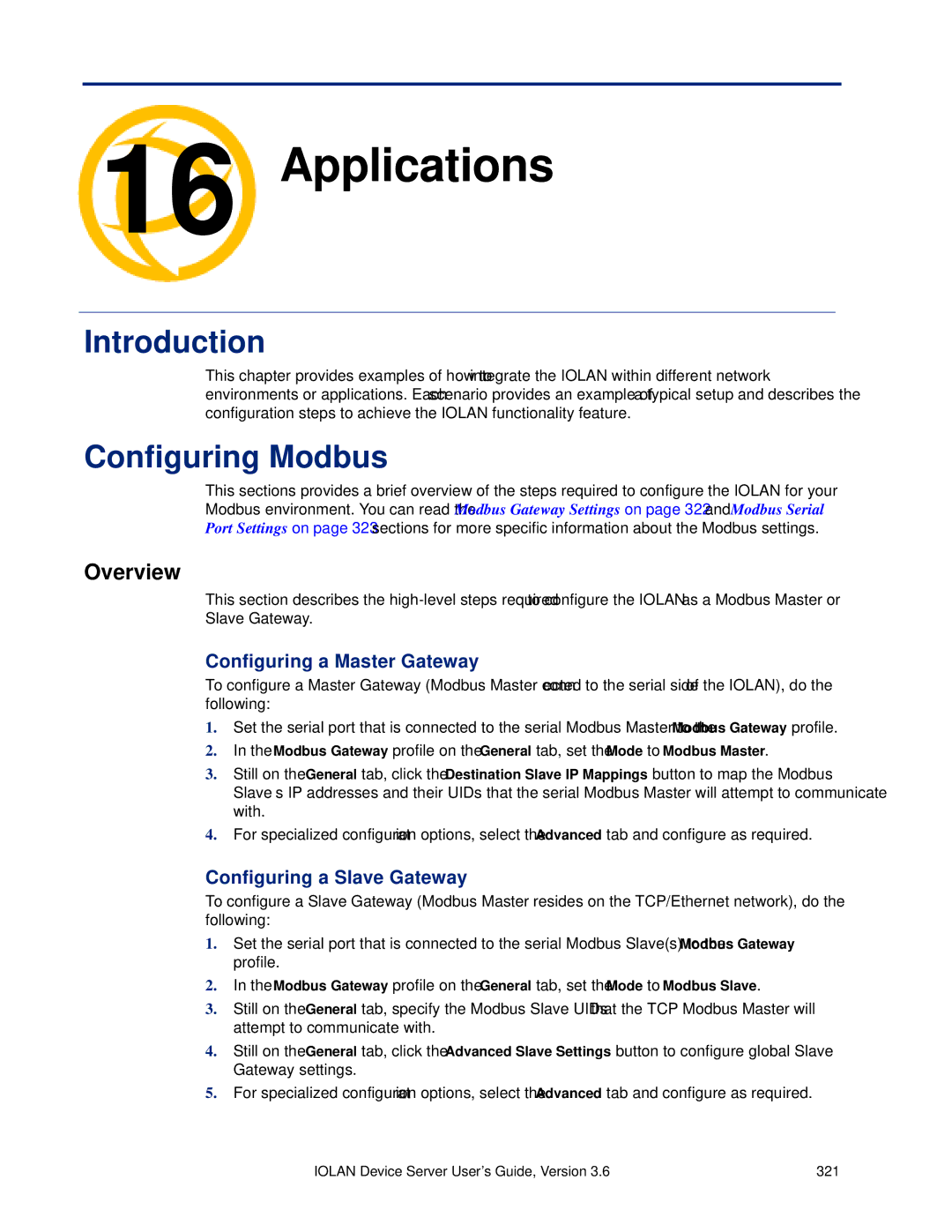 Perle Systems SCS, STS manual Applications, Configuring Modbus, Configuring a Master Gateway, Configuring a Slave Gateway 