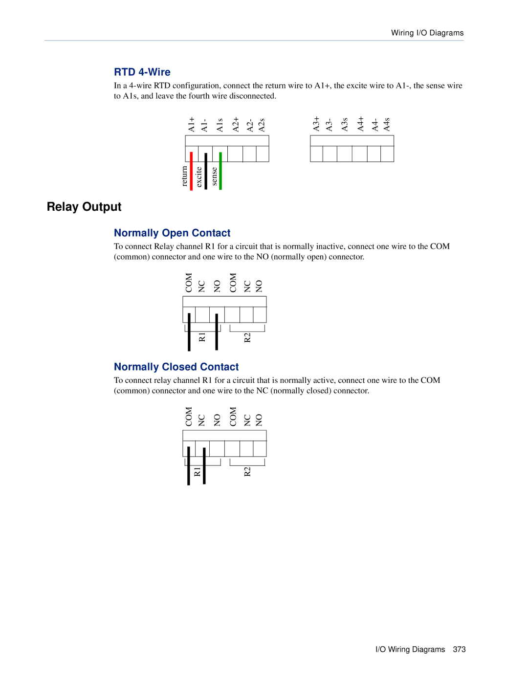 Perle Systems SCS, STS manual Relay Output, RTD 4-Wire, Normally Open Contact, Normally Closed Contact 