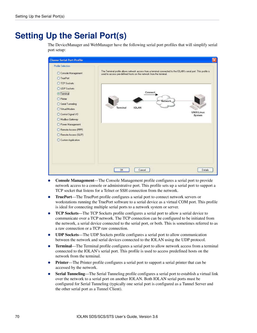 Perle Systems STS, SCS manual Setting Up the Serial Ports 