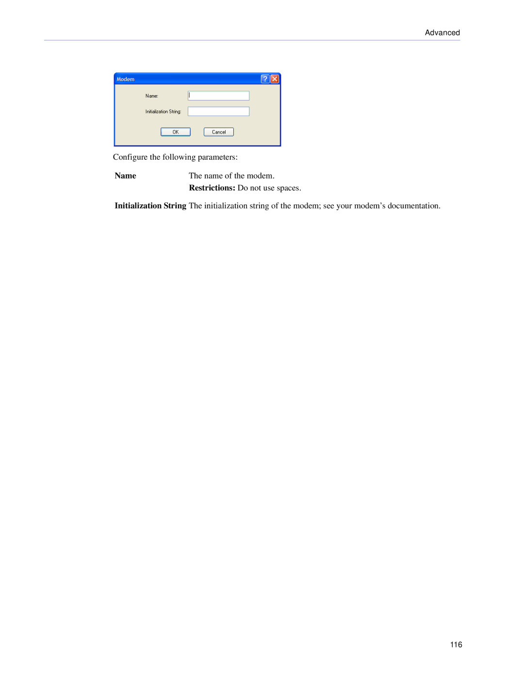 Perle Systems TS2, DS1 manual Name Name of the modem 