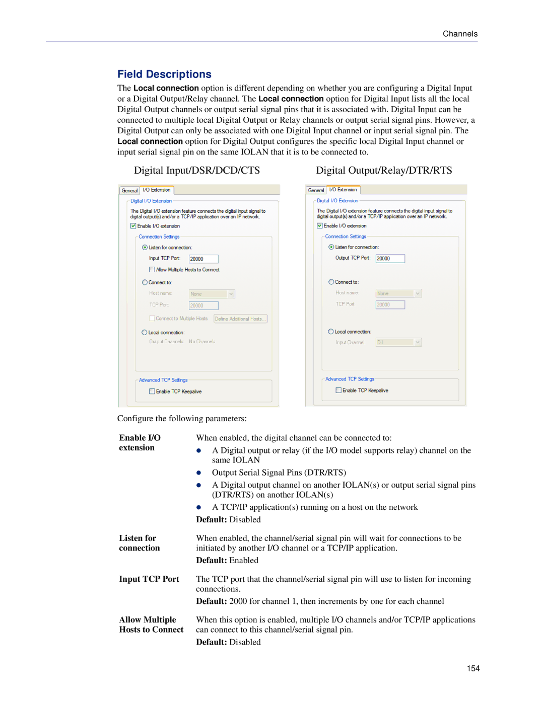 Perle Systems TS2, DS1 manual Enable I/O, Extension, Input TCP Port 