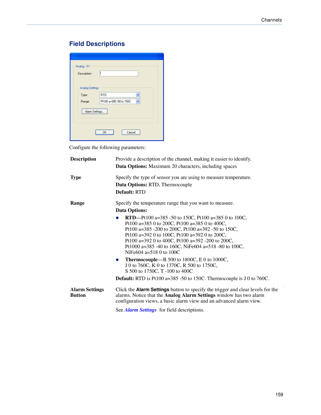 Perle Systems DS1, TS2 manual Field Descriptions, Default RTD 