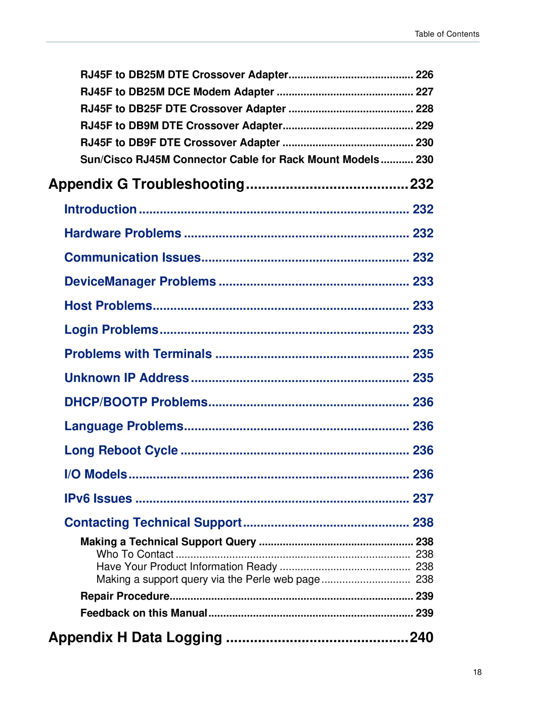 Perle Systems TS2, DS1 manual Appendix H Data Logging 