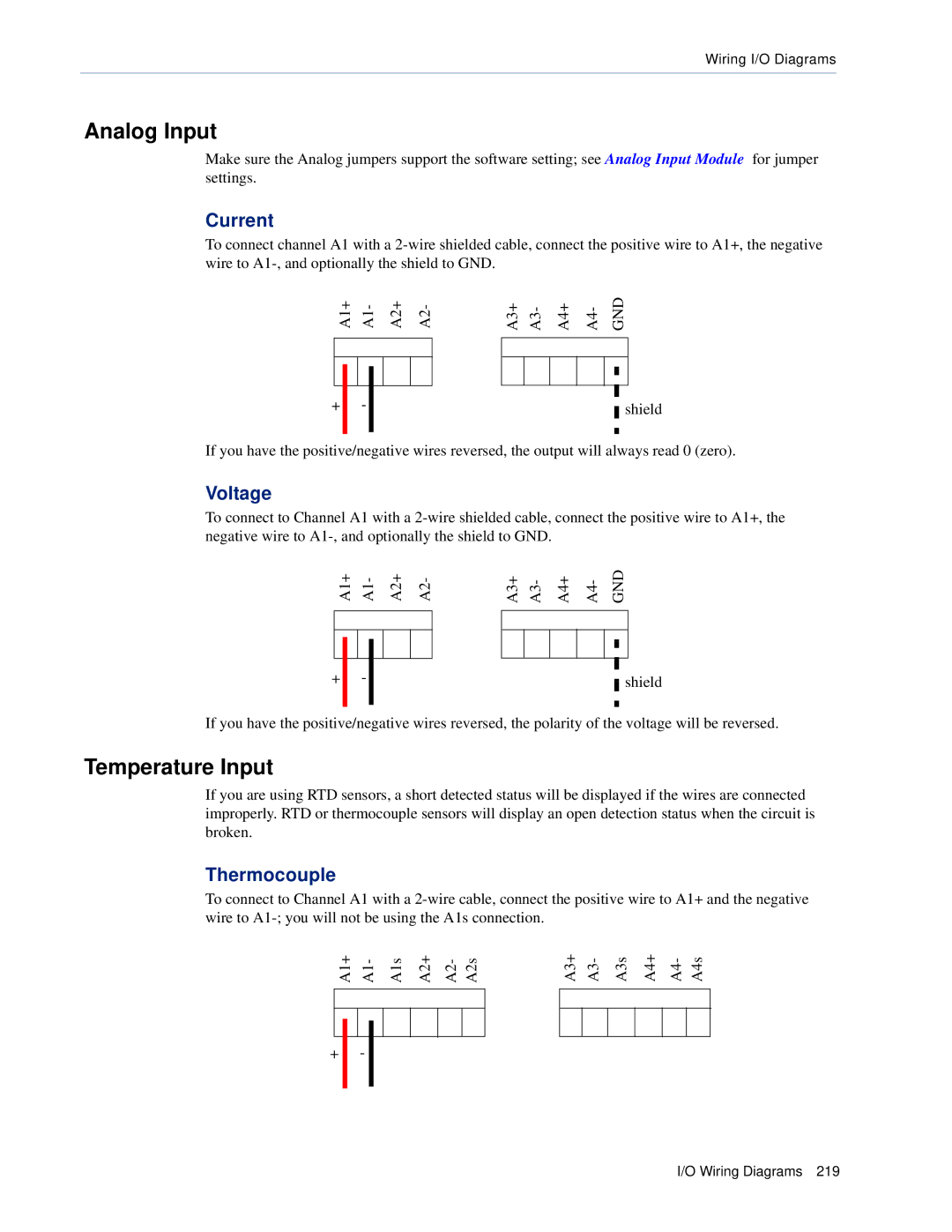 Perle Systems DS1, TS2 manual Analog Input, Temperature Input, Current, Voltage, Thermocouple 