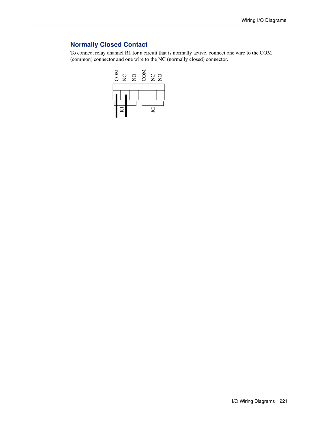 Perle Systems DS1, TS2 manual Normally Closed Contact 