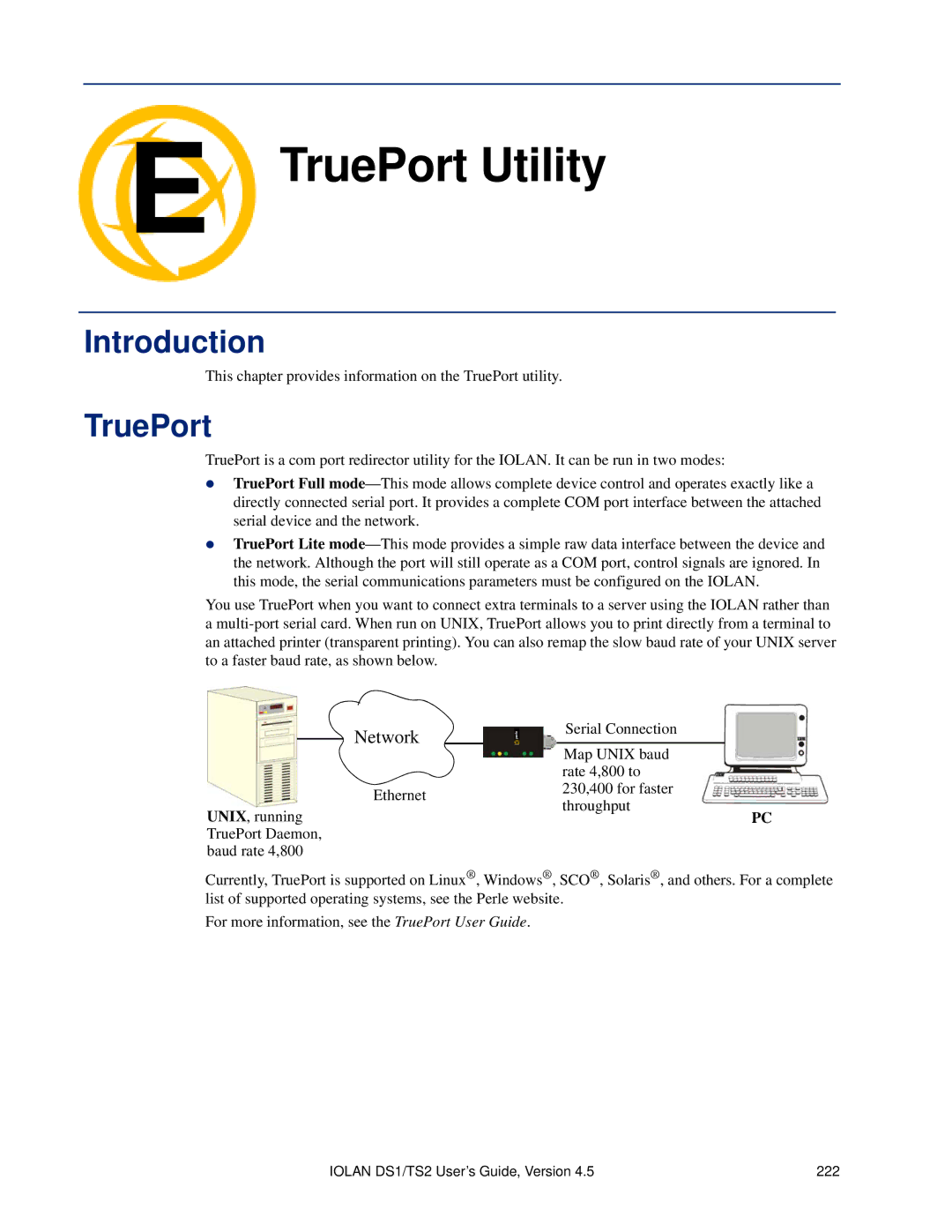 Perle Systems TS2, DS1 manual TruePort Utility 