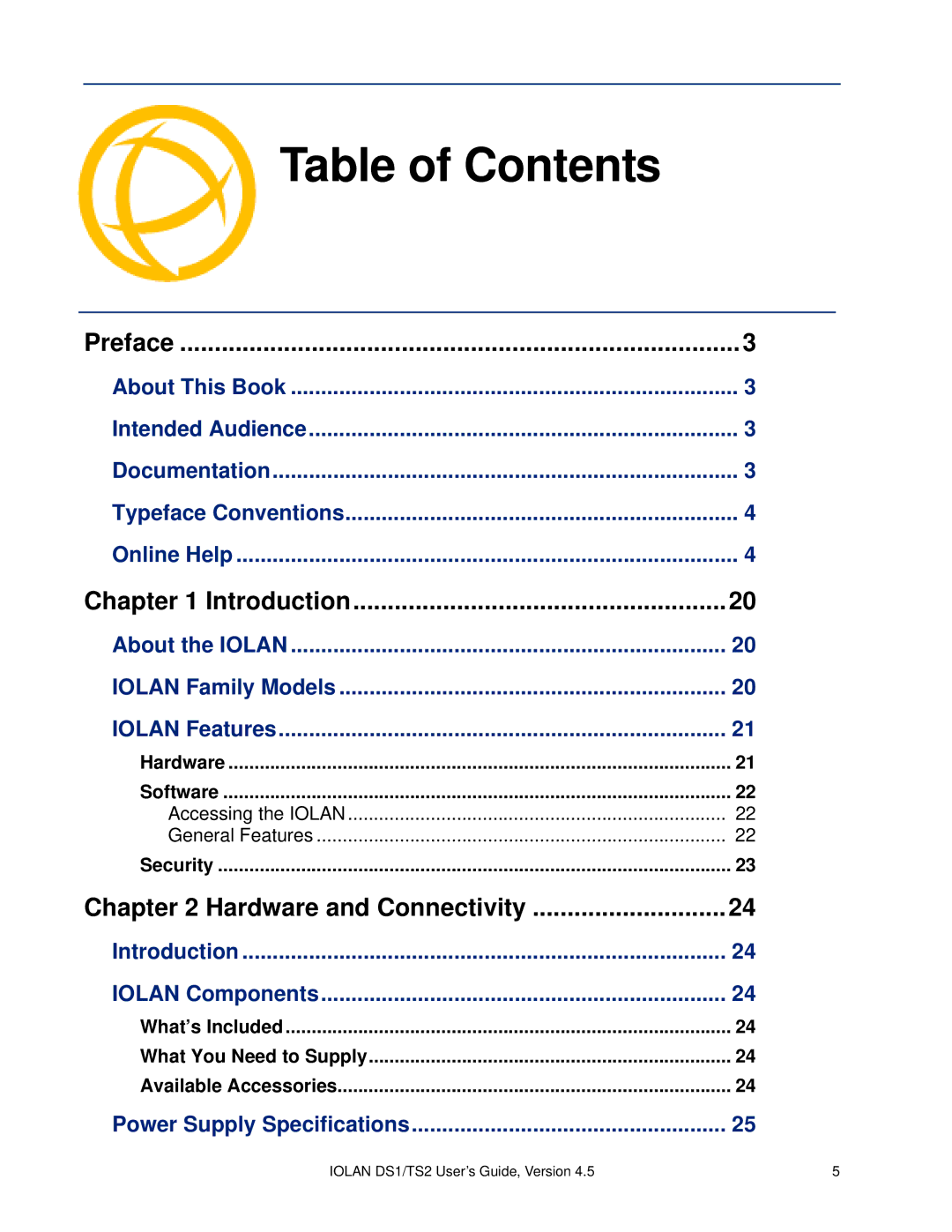 Perle Systems DS1, TS2 manual Table of Contents 