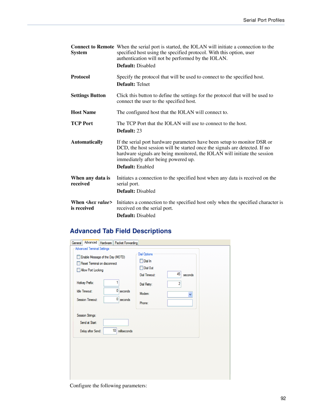 Perle Systems TS2, DS1 manual Default Disabled Protocol, Automatically, When any data is, Received, Is received 