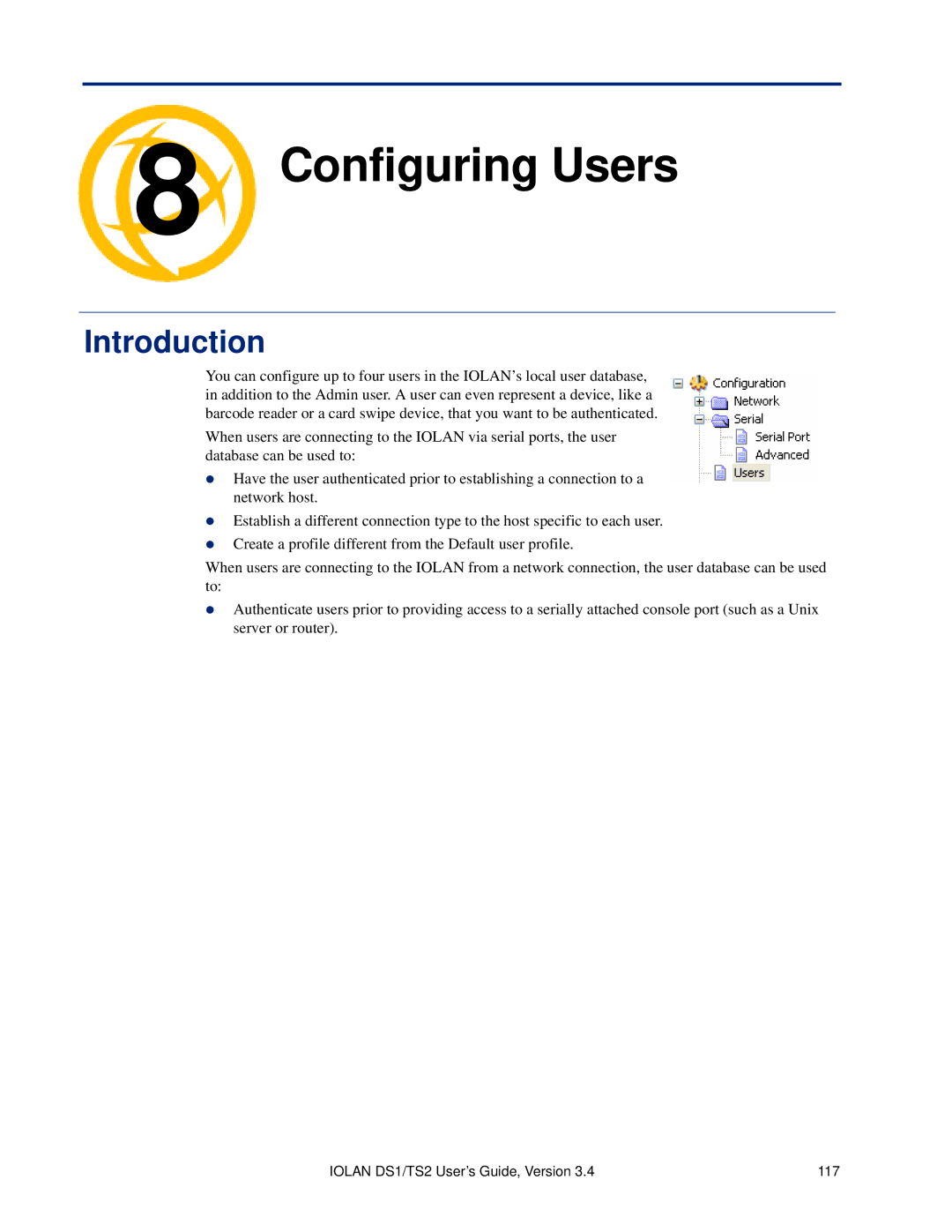 Perle Systems DS1, TS2 manual Configuring Users 