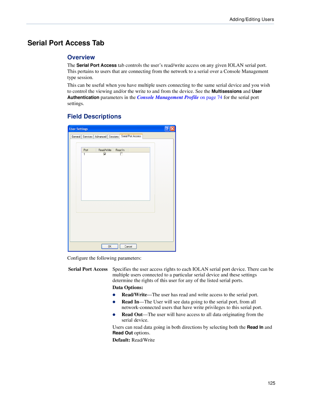 Perle Systems DS1, TS2 manual Serial Port Access Tab 