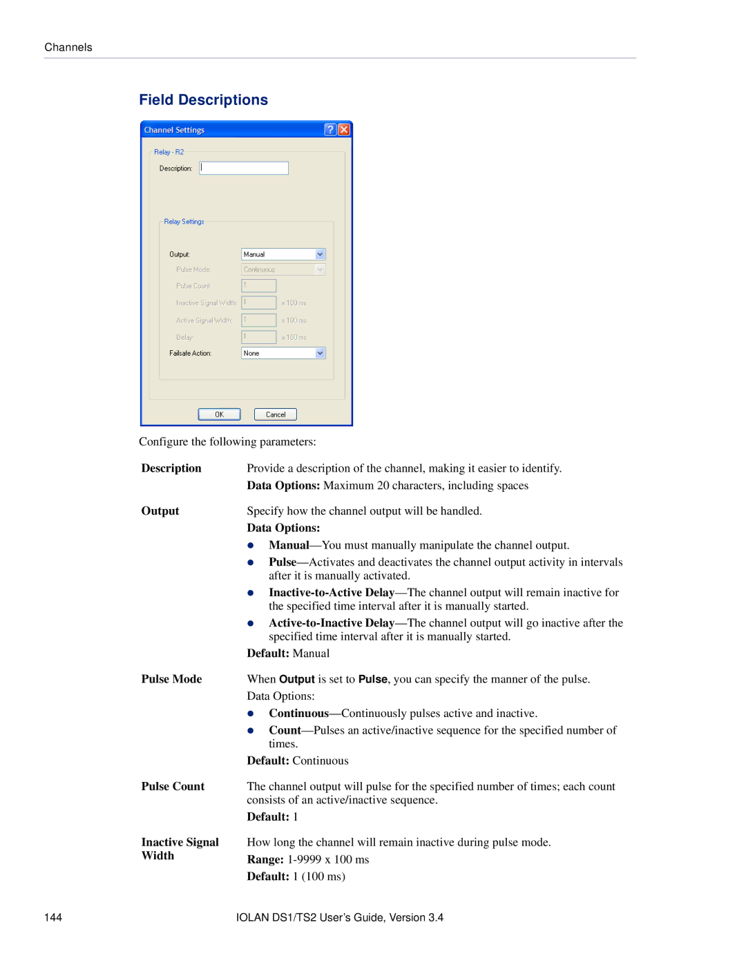 Perle Systems TS2, DS1 manual Inactive Signal, Width 