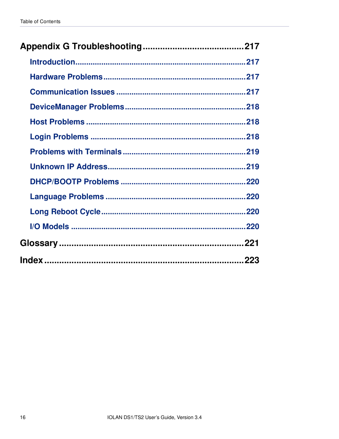 Perle Systems TS2, DS1 manual Appendix G Troubleshooting 