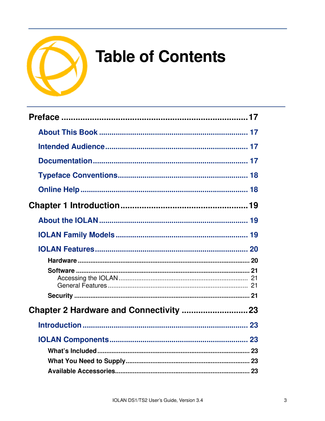 Perle Systems DS1, TS2 manual Table of Contents 