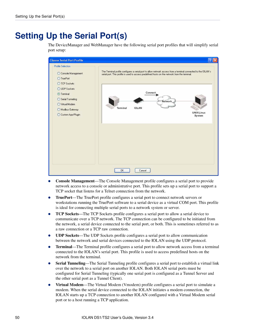 Perle Systems TS2, DS1 manual Setting Up the Serial Ports 