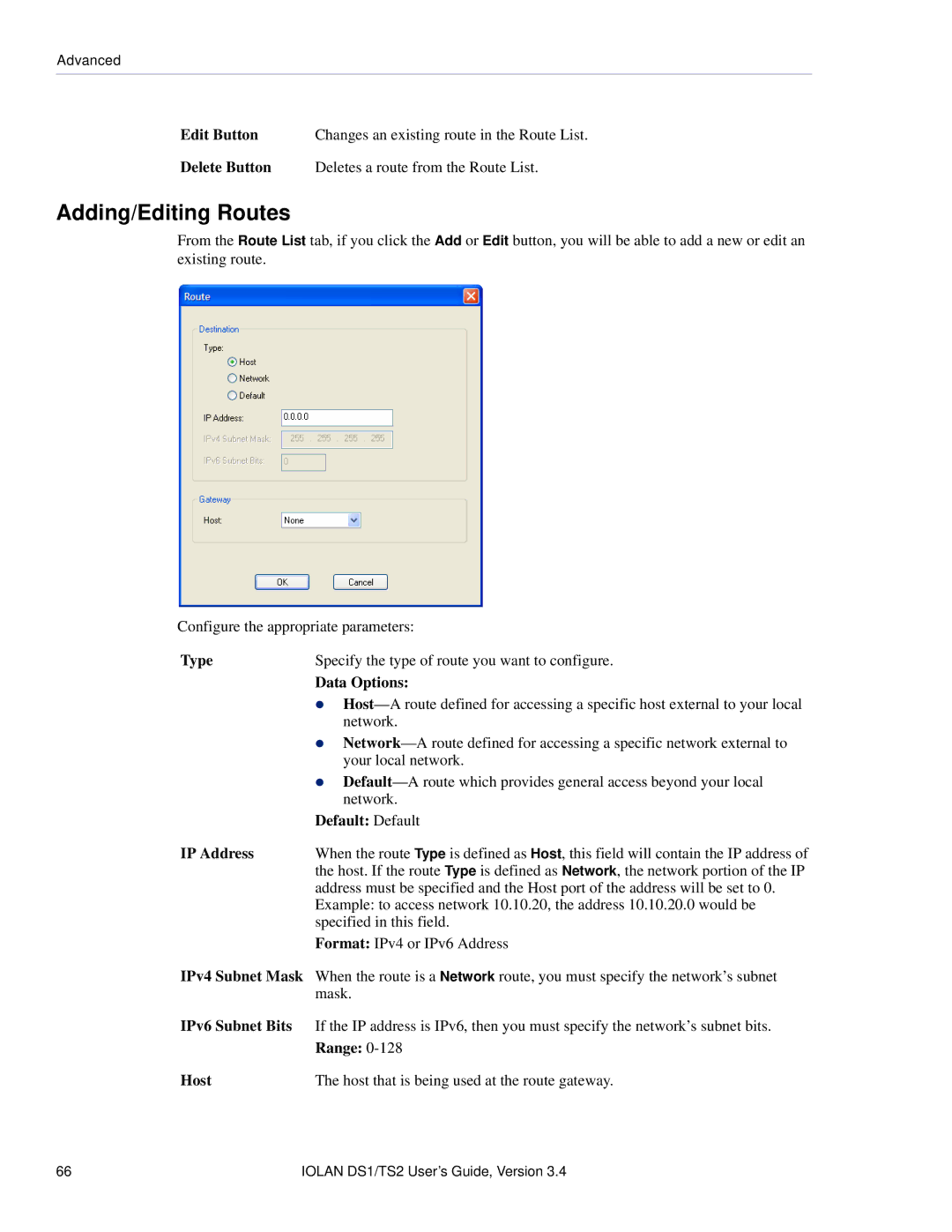 Perle Systems TS2, DS1 manual Adding/Editing Routes 