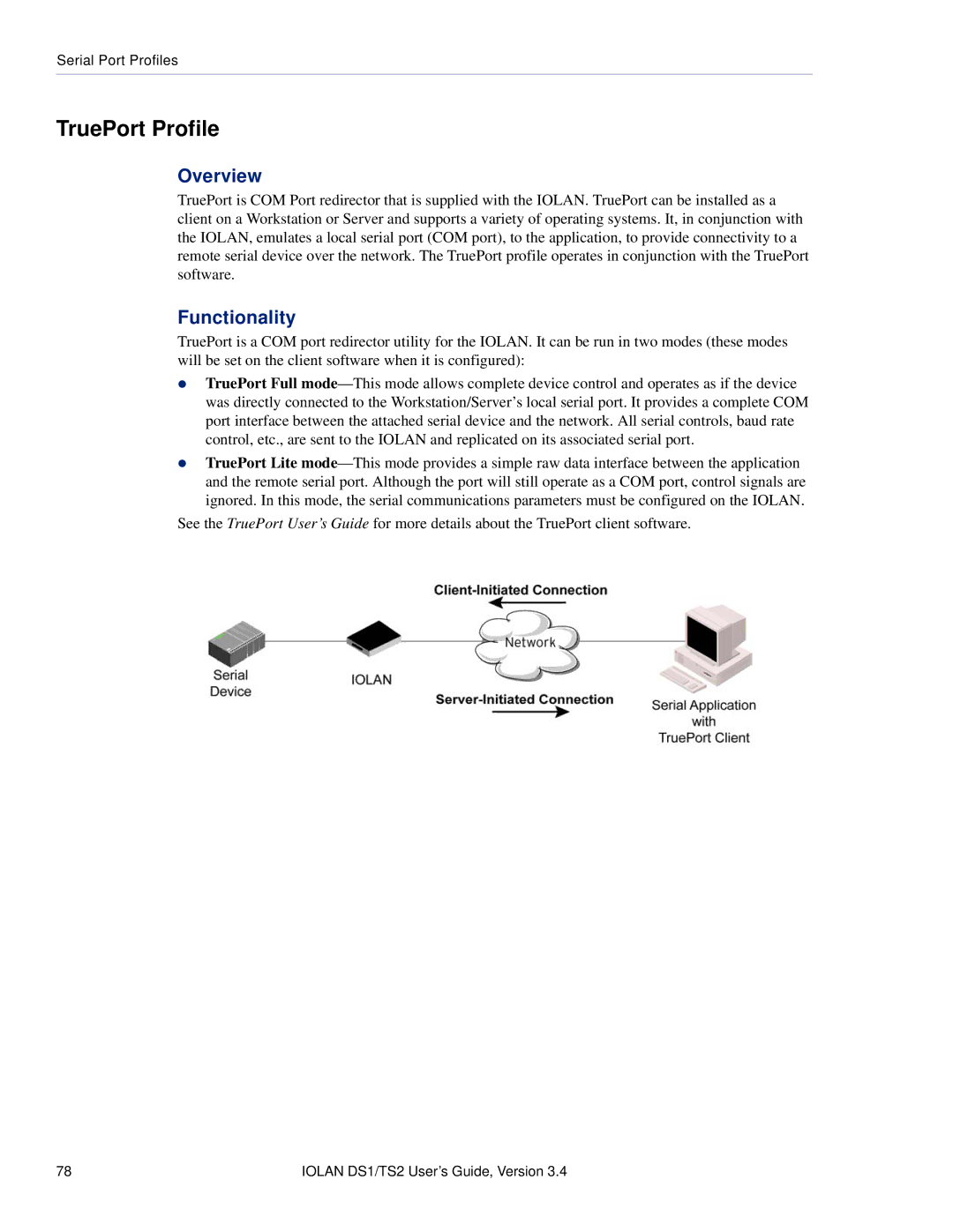 Perle Systems TS2, DS1 manual TruePort Profile, Overview 